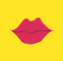 Gif animé bouche muaah